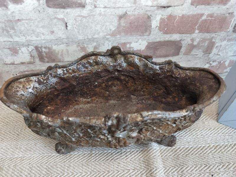 Antique French Cast Iron Jardiniere Planter photo furniture