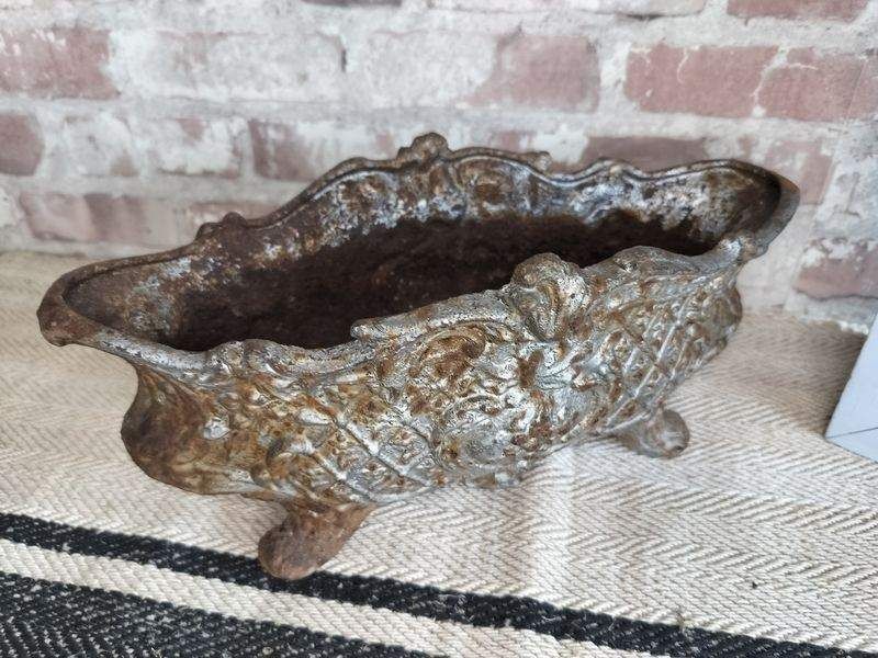 Antique French Cast Iron Jardiniere Planter photo 120.0