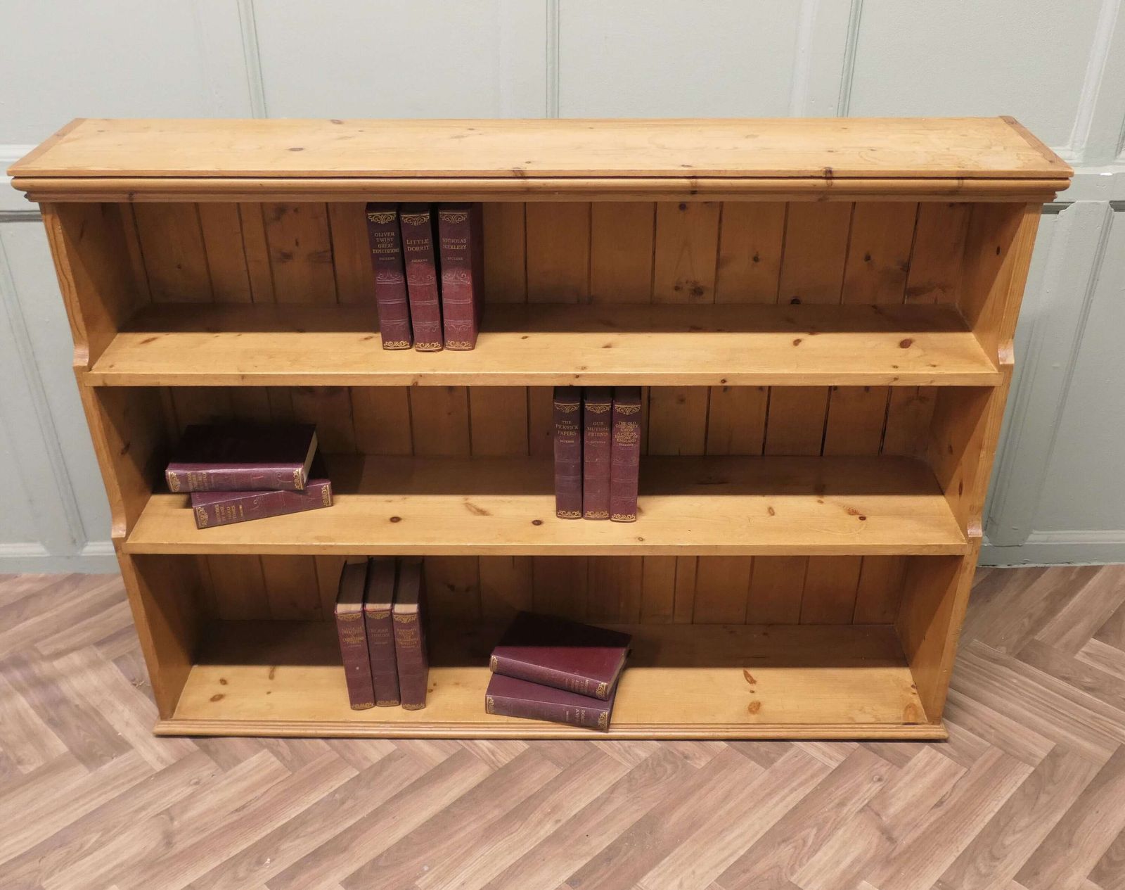 Open Front Pine Book Case Shelves photo for sale