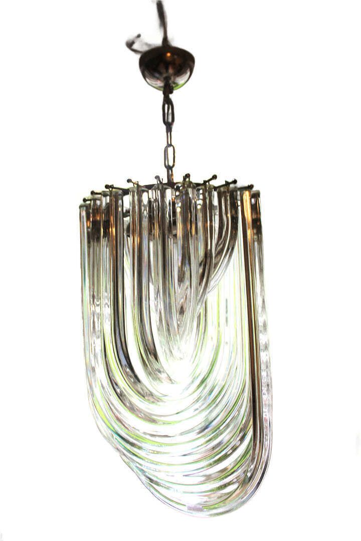 Murano Venini Chandelier  Italian Mid Century Glass C. 1980s photo Lighting