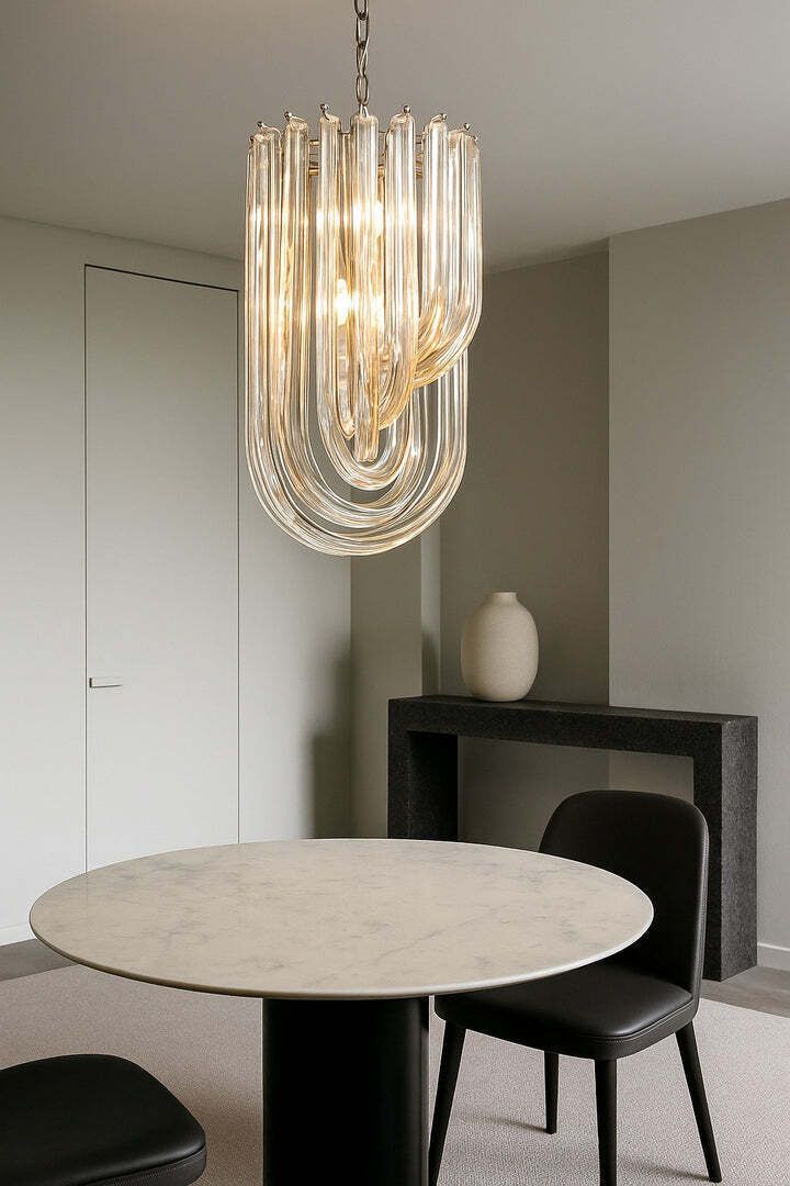 Murano Venini Chandelier  Italian Mid Century Glass C. 1980s photo buy