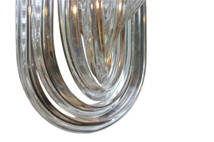 Murano Venini Chandelier  Italian Mid Century Glass C. 1980s photo vintage