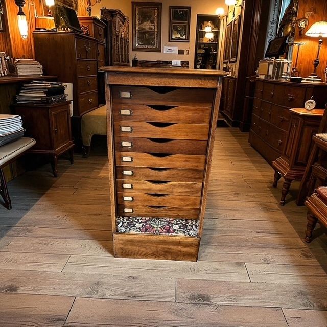 Early 20th. Century 9 Drawer Oak Cabinet photo furniture