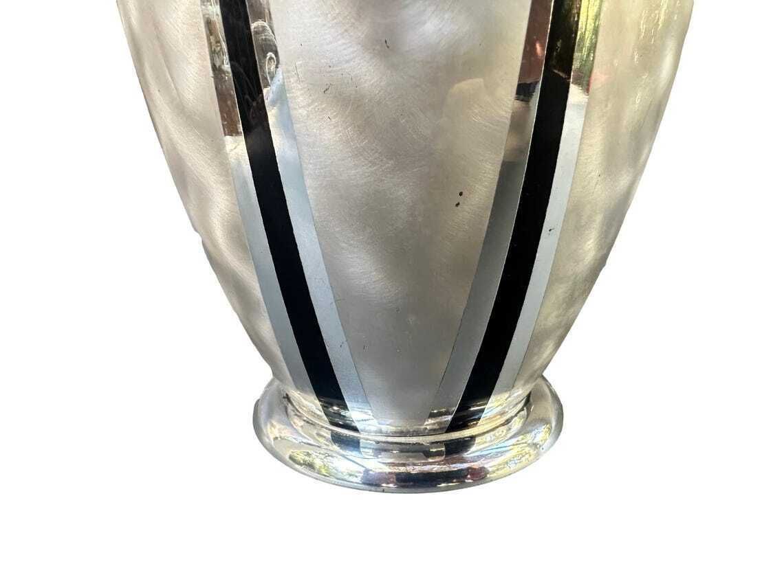 Art Deco Wmf Metal Vase 1930s Chrome Metal Deco Vase German Wmf Ikora Style Home Decor Gift For Her photo Home Decor
