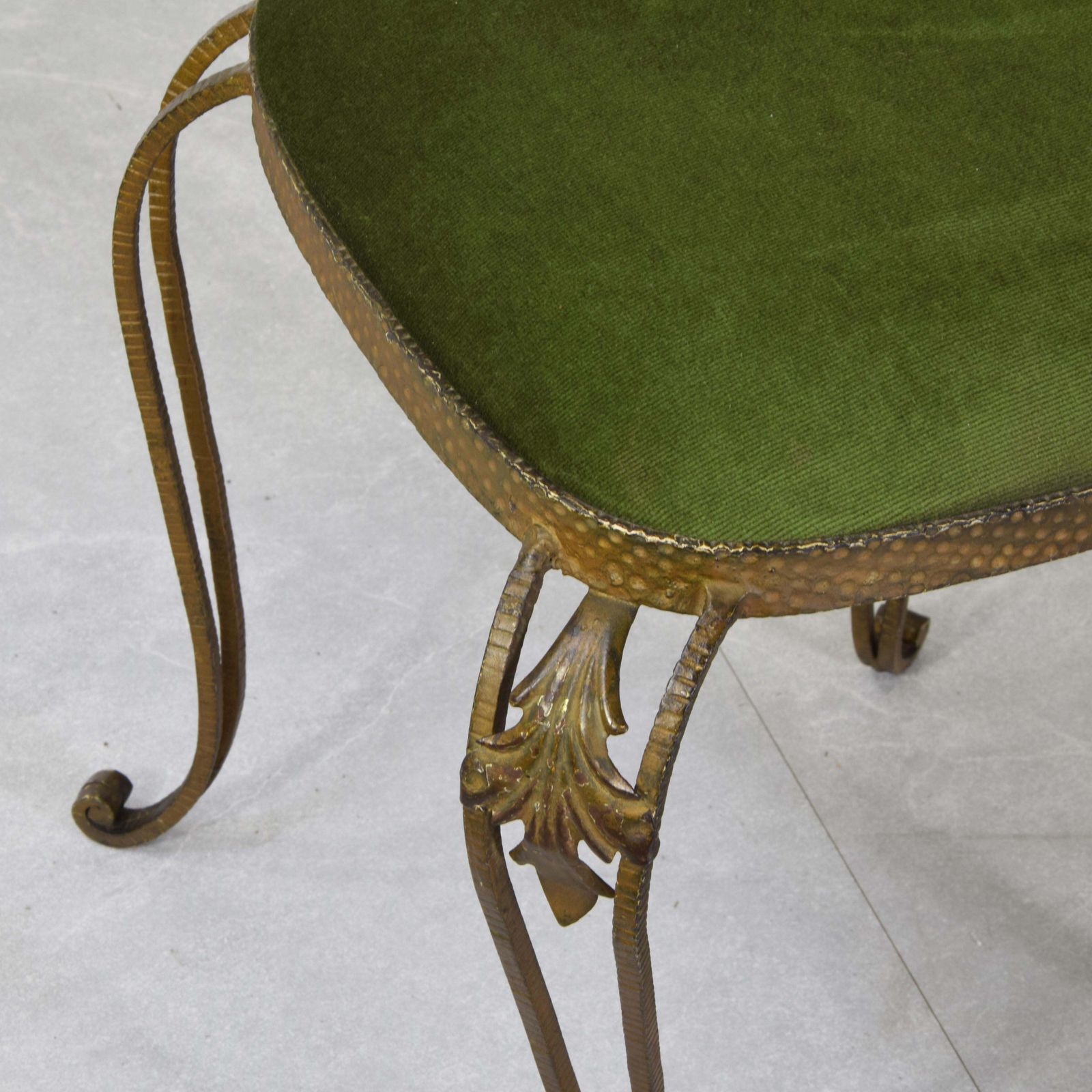 photo for sale Pier Luigi Colli Set Of Two Chairs In Wrought Iron And Velvet 1950s