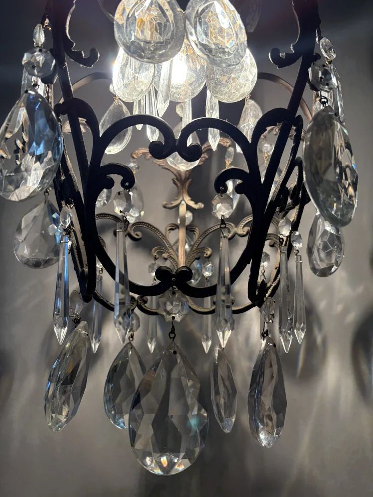 Antique Italian Cage Chandelier photo vintage