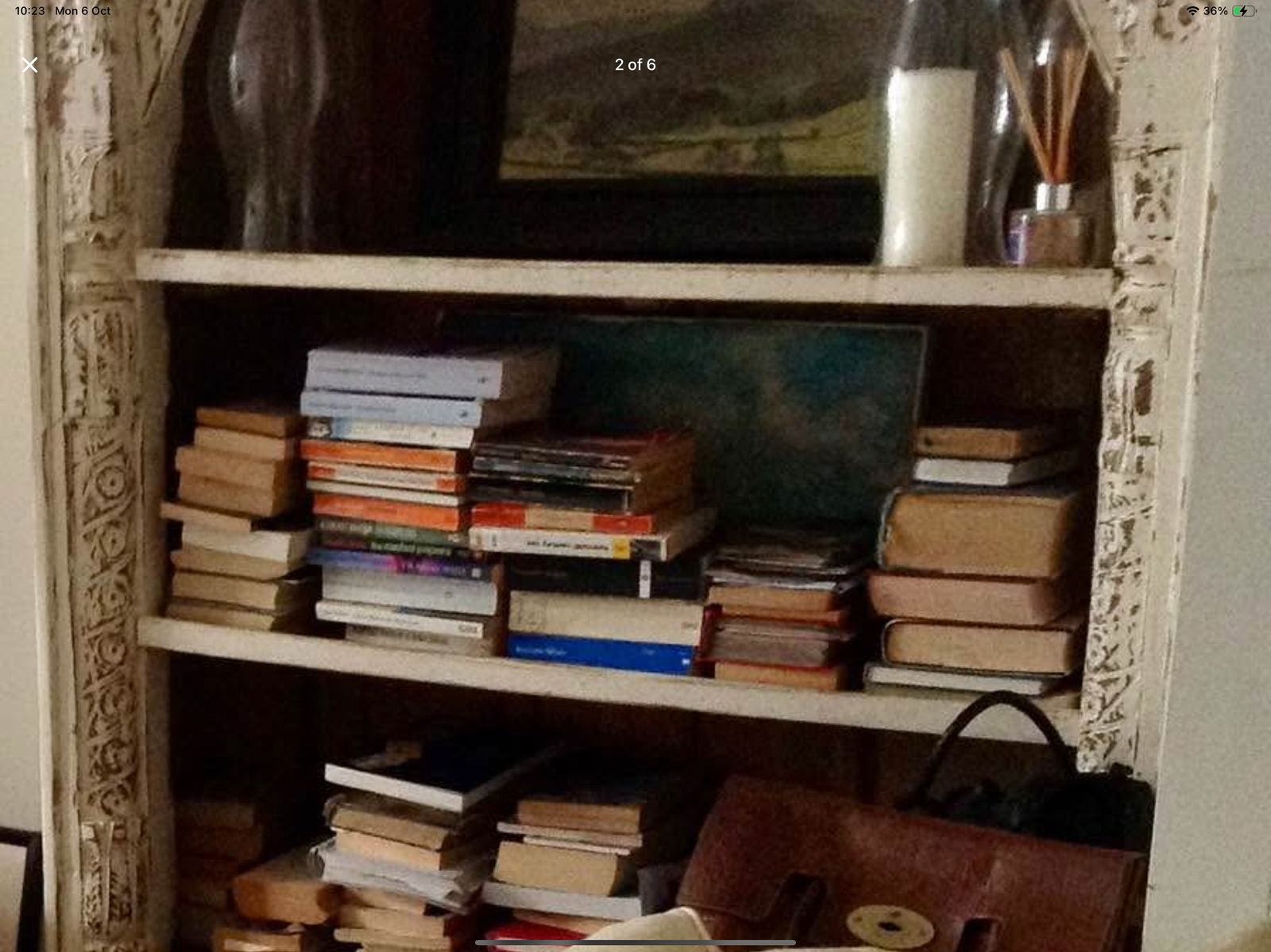 Vintage Indian /(Moroccan Style) Bookcase, Cream, Large photo for sale
