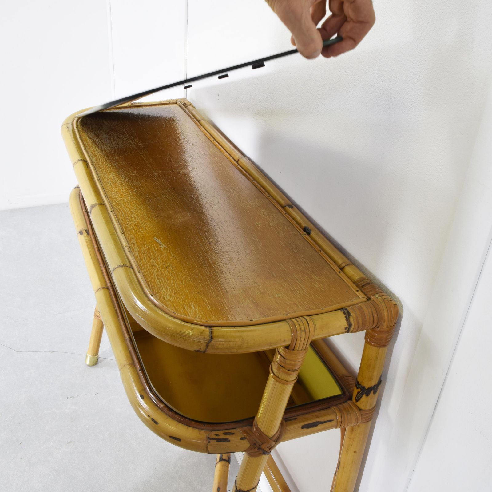 Furniture Consolle In Bamboo Midcentury 1960s. photo