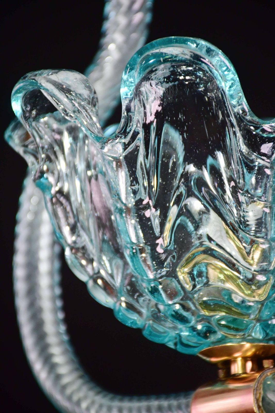 Lighting Blu Acquamarine Murano Glass Chandelier By Barovier E Toso Light, 1940s photo