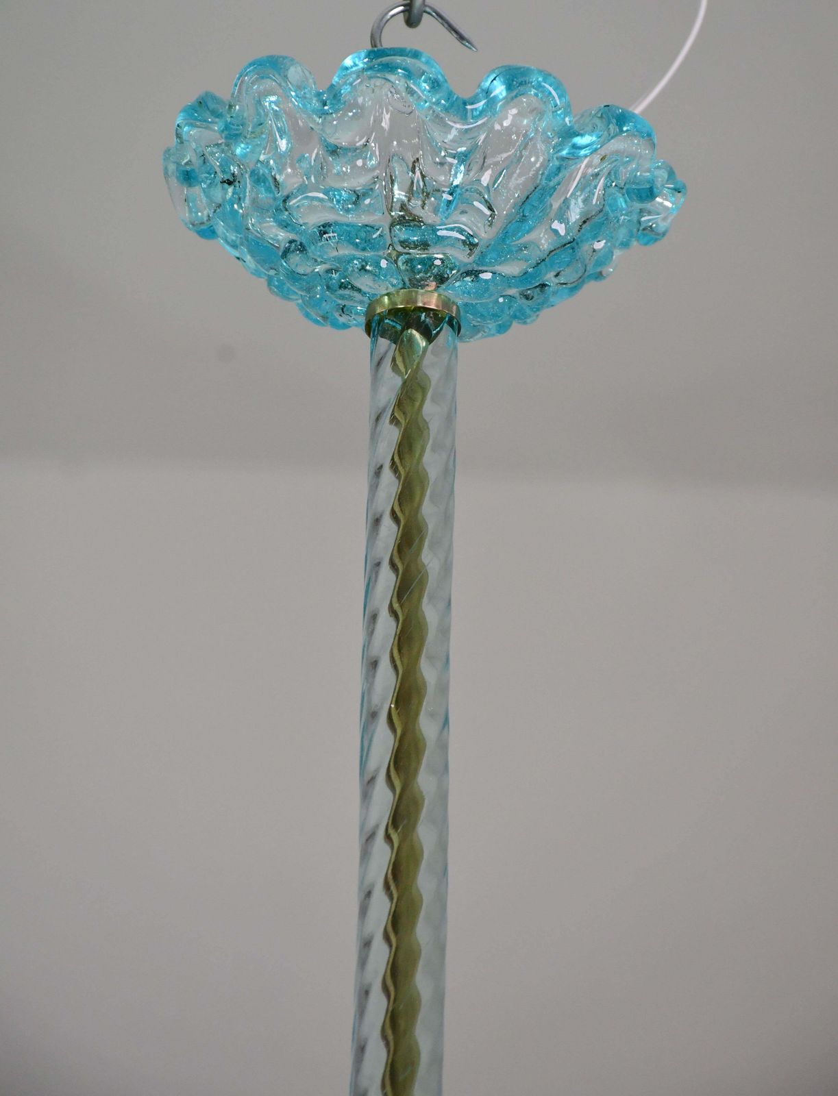 2223.0 Blu Acquamarine Murano Glass Chandelier By Barovier E Toso Light, 1940s photo