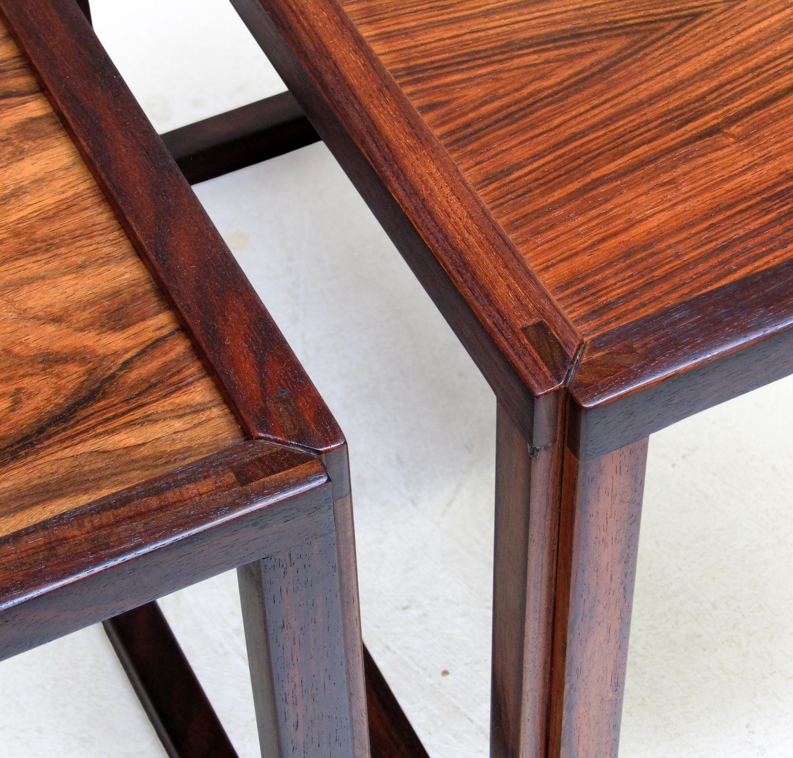 Pair Of Danish Cube Side Tables In Rio Rosewood By Kai Kristiansen photo Furniture