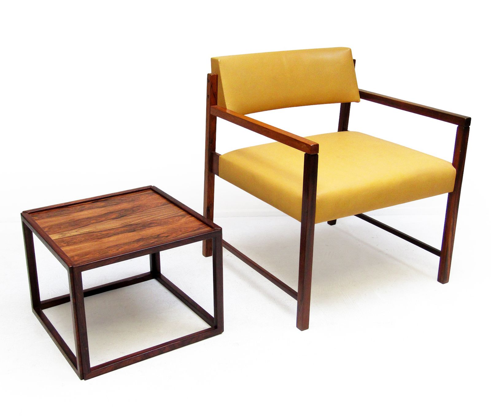 photo for sale Pair Of Danish Cube Side Tables In Rio Rosewood By Kai Kristiansen
