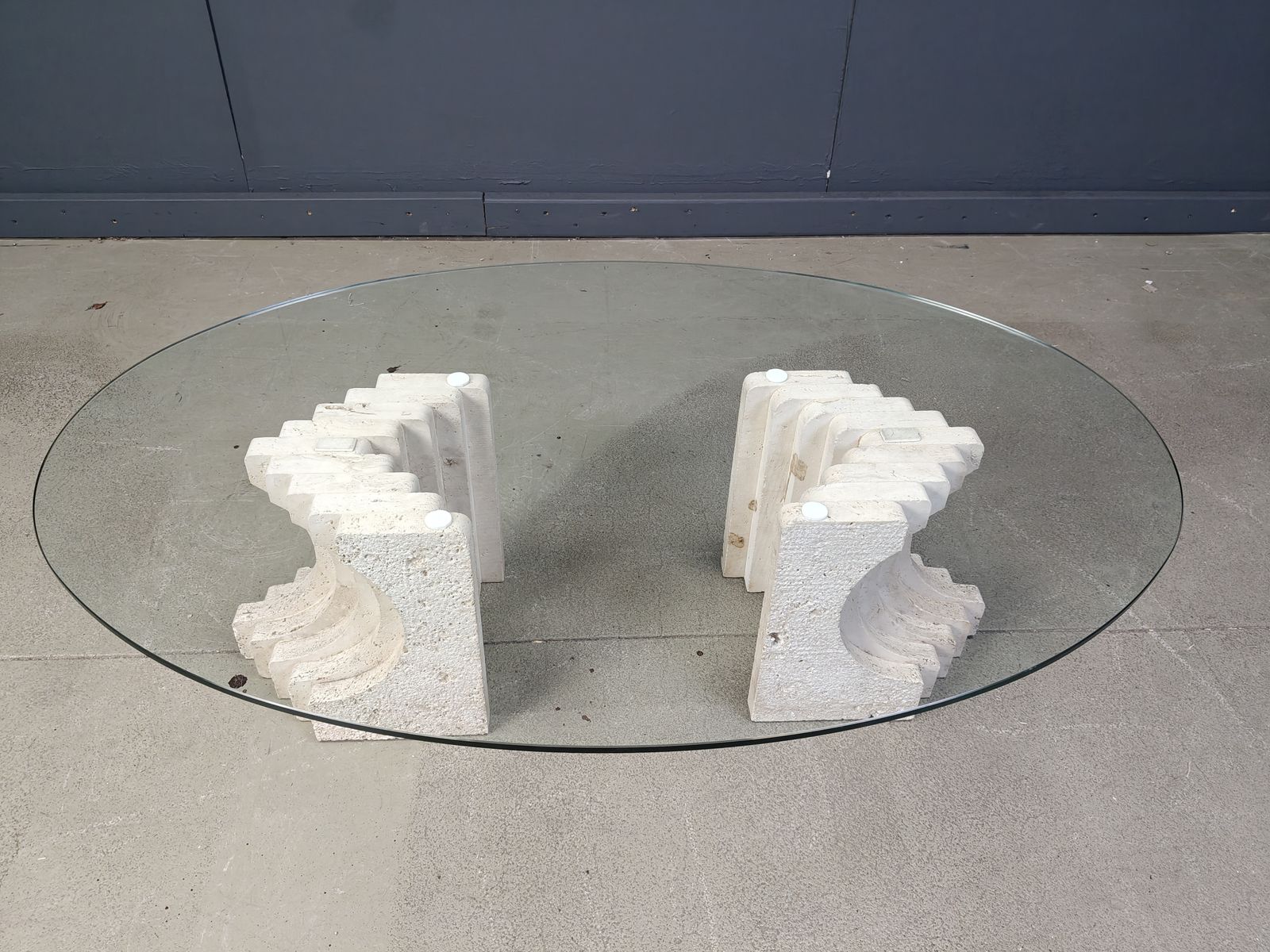Travertine Coffee Table In The Manner Of Carlo Scarpa, 1970s photo furniture