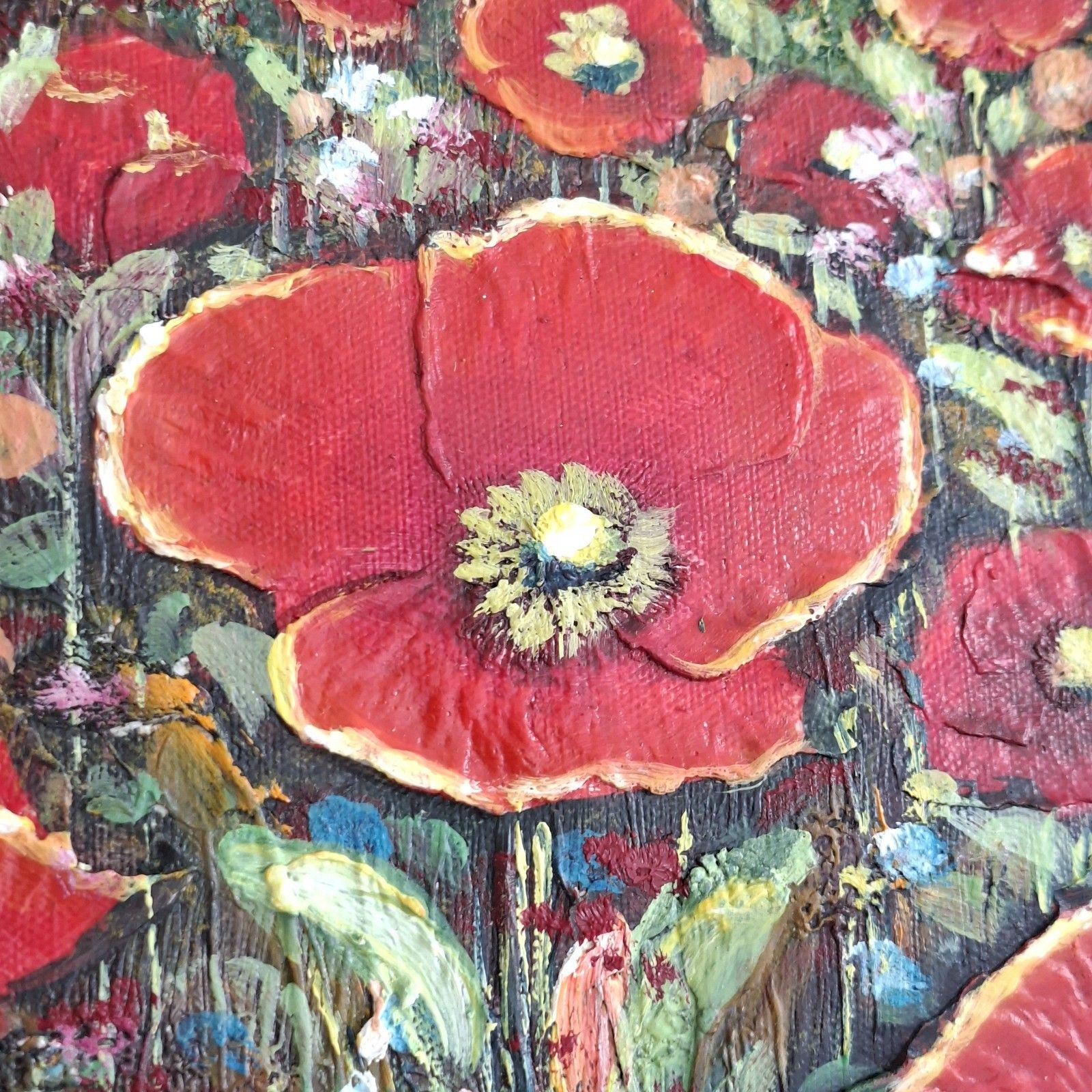 Original Oil Painting Charles Redmond Benolt Poppy Field Large Contemporary Art photo furniture