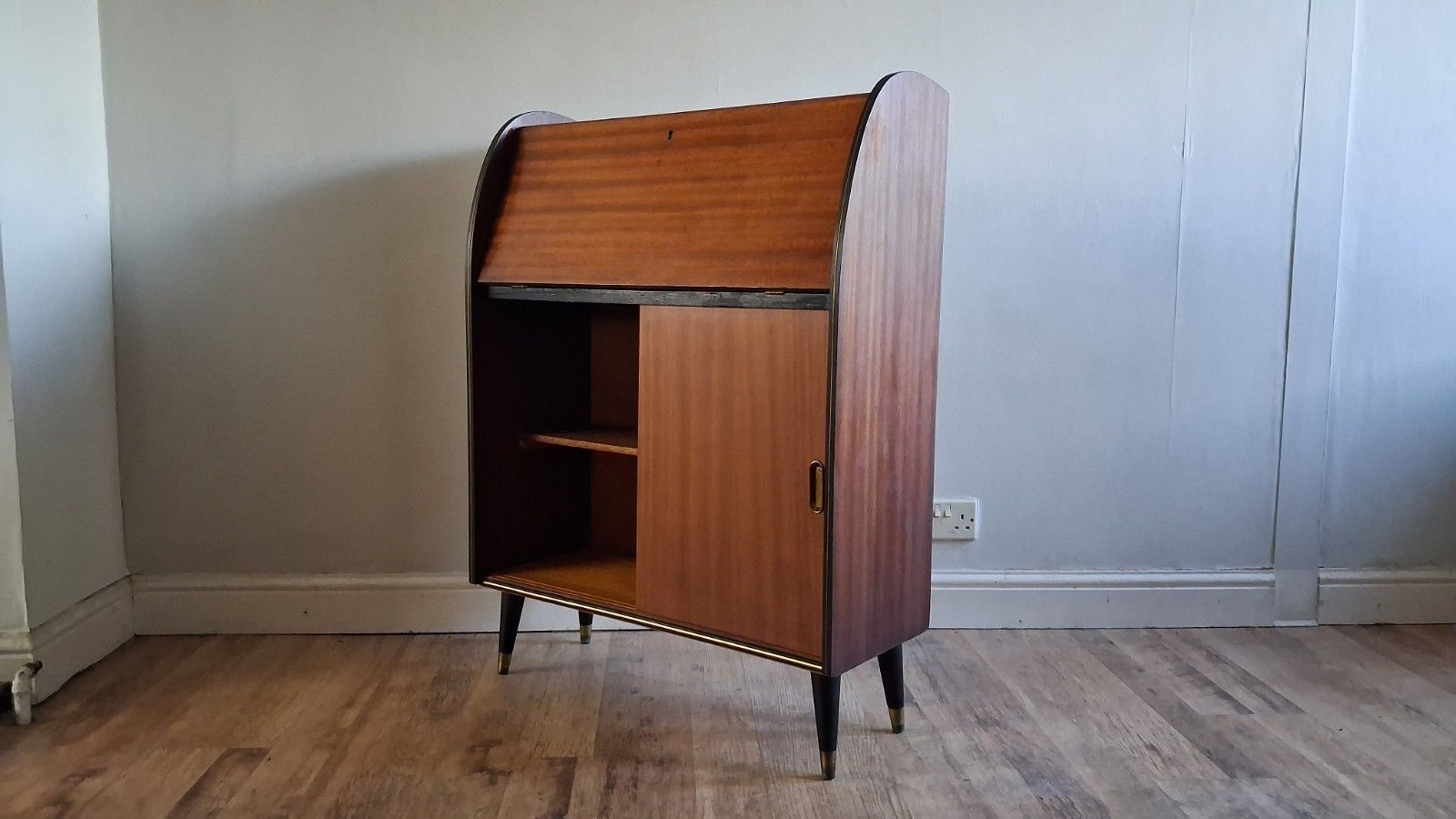 1960's Danish Mid Century Teak Drop Leaf Writing Bureau /Desk photo Furniture