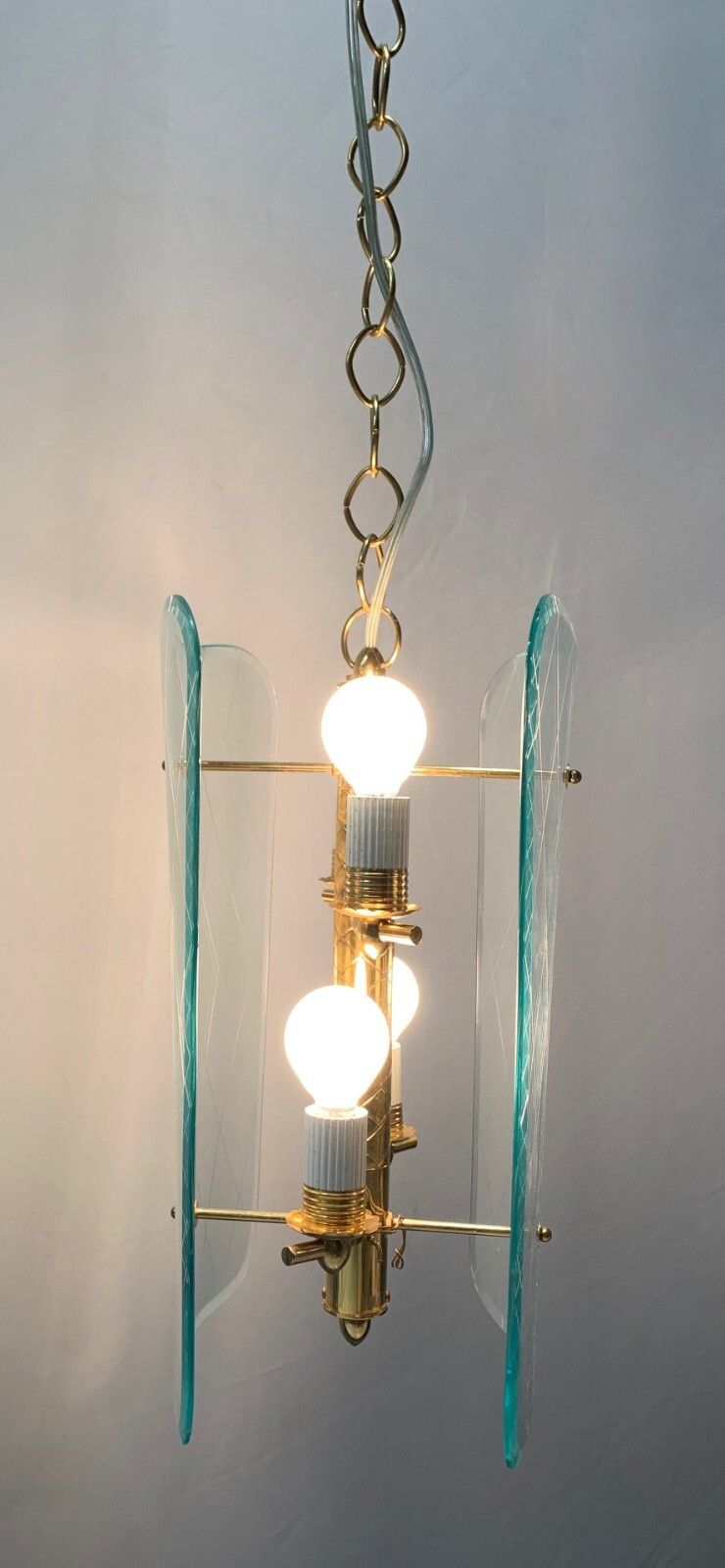 Lanterne Lampadari  Coppia  Anni '60  Vetro Di Murano Attribuite A Fontana Arte photo vinterior