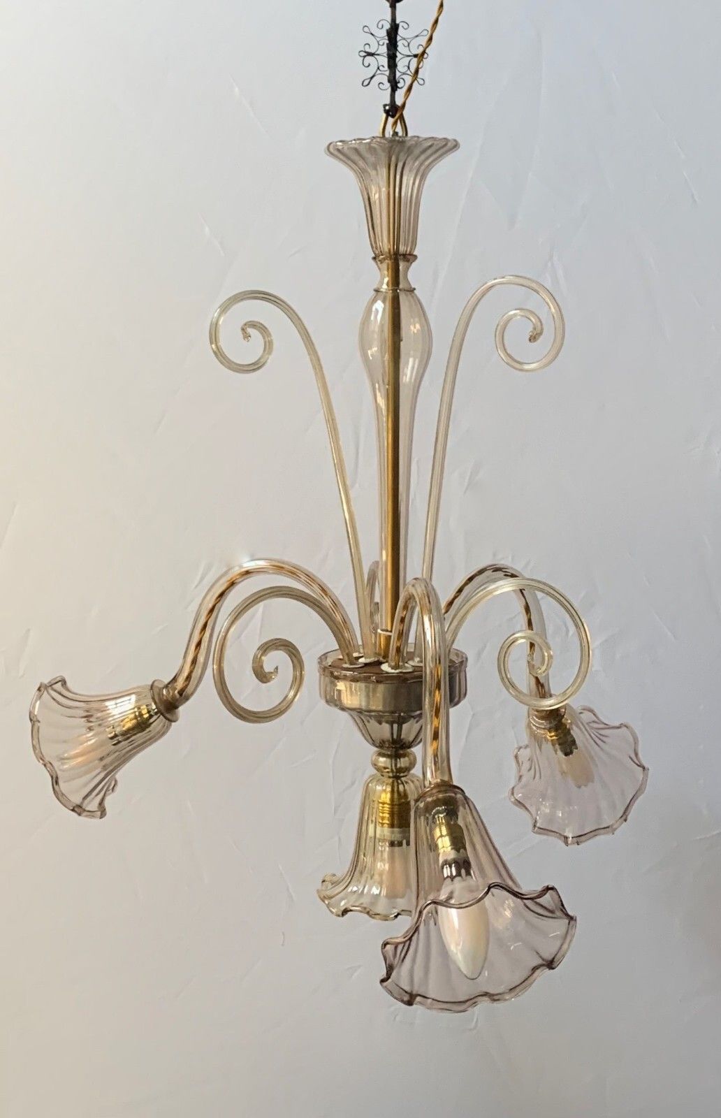 Cappellin Venini 1930 Murano Glass Chandelier