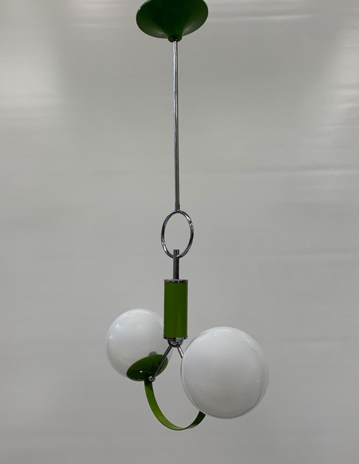 Stilnovo Attributed Pendant Chandelier Made In Italy Green photo furniture