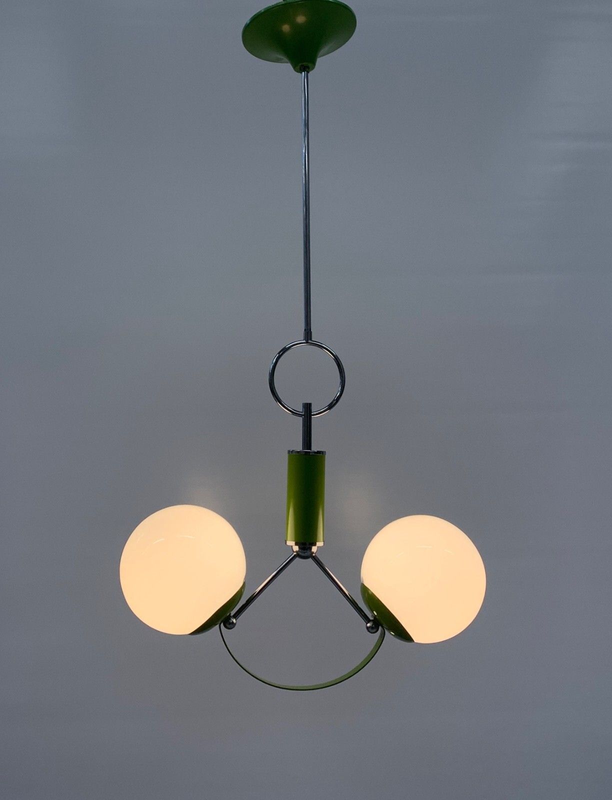 Stilnovo Attributed Pendant Chandelier Made In Italy Green photo 522.0