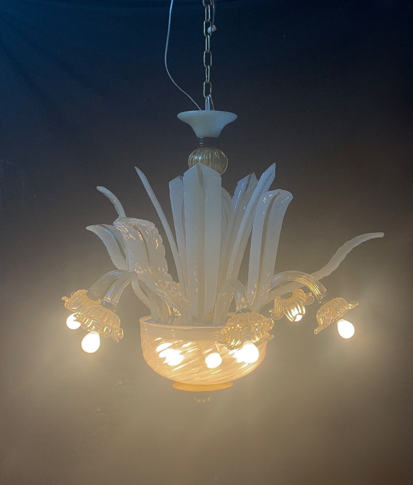 Murano Glass Chandelier Attributed To Seguso 1960 Vintage Made In Italy photo 2522.0