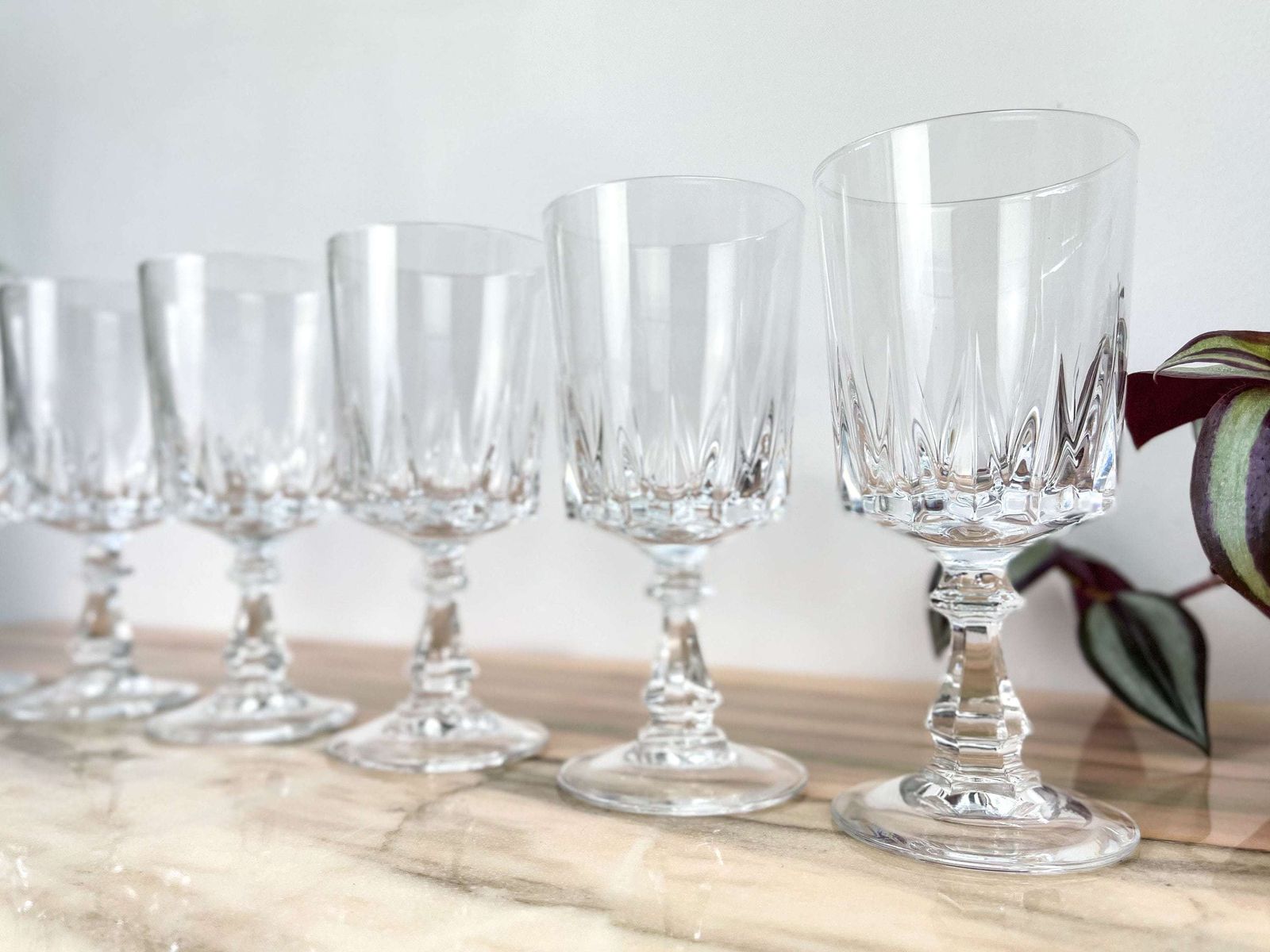 6 Cristal D'arques Red Wine Glasses Louvre Model ~ Crystal Stemmed Glasses ~ Vintage Wine Glasses ~ Crystal Glasses ~ 20th Century photo Home Decor