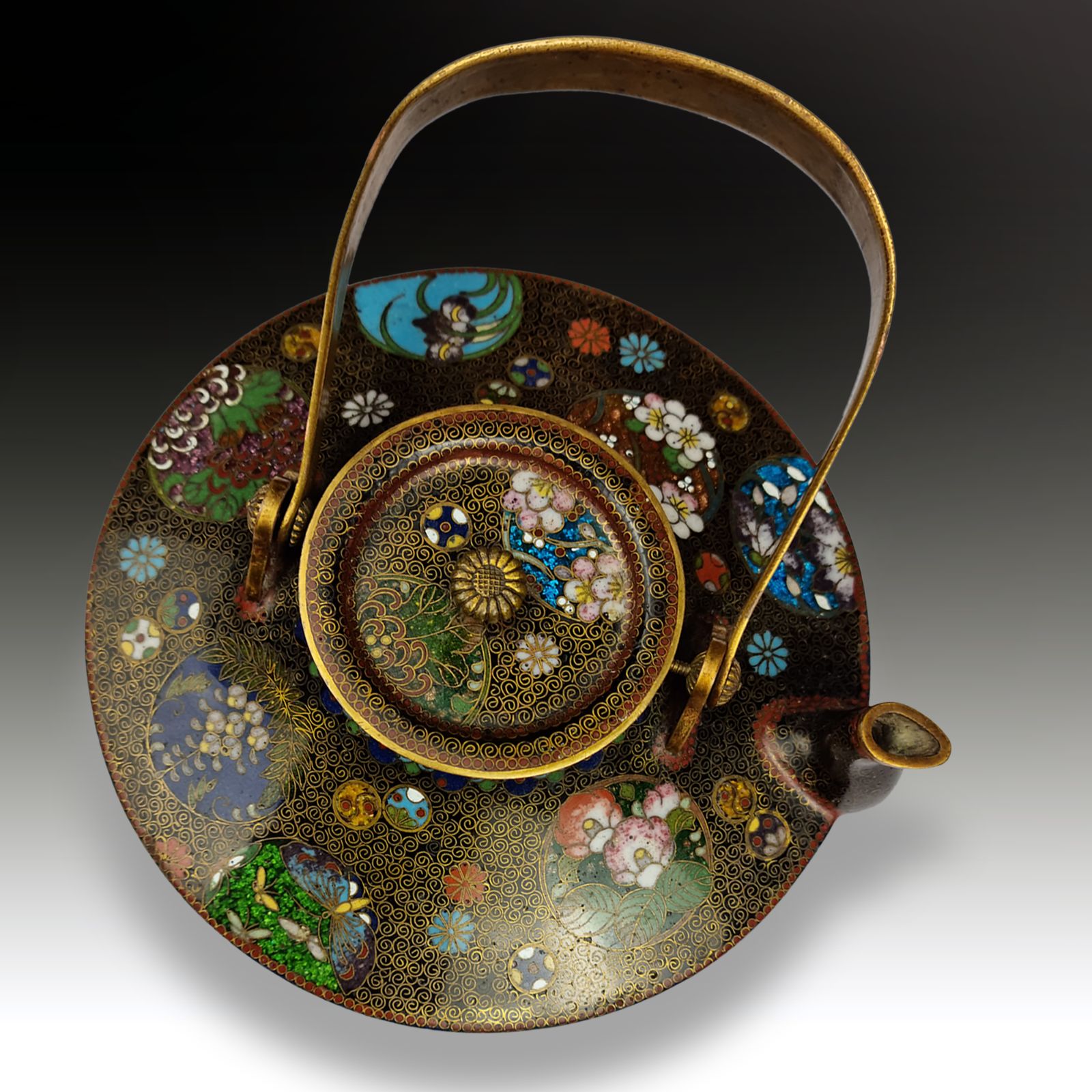 Japanese Cloisonne Sake Pot Attrib. Takahara Komajiro  Meiji Outstanding Quality photo furniture