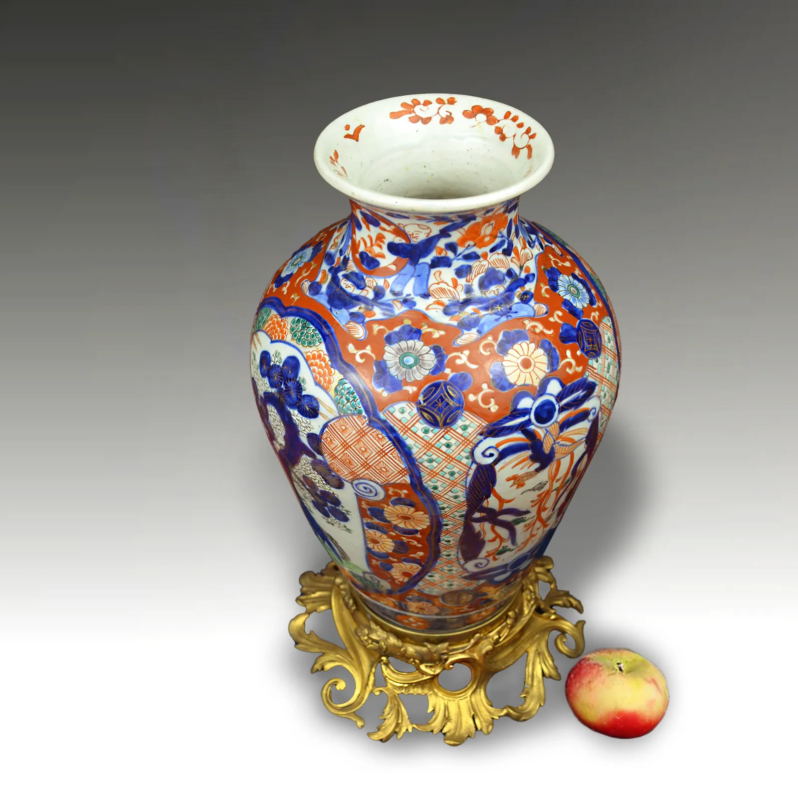 Japanese Ormolu Mounted Imari Lge Vase Late Edo/Early Meiji Stunning  40cm H