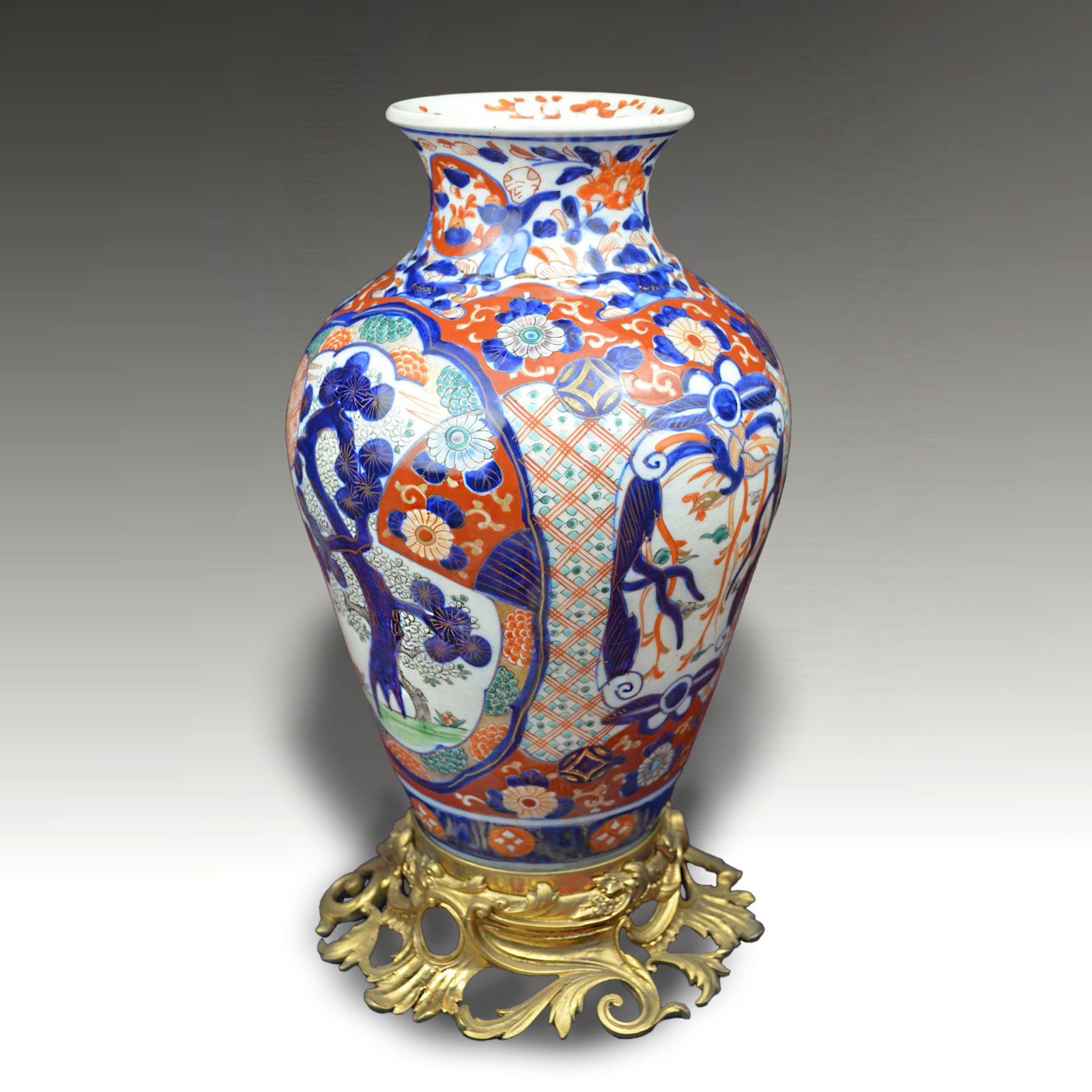 Japanese Ormolu Mounted Imari Lge Vase Late Edo/Early Meiji Stunning  40cm H photo for sale