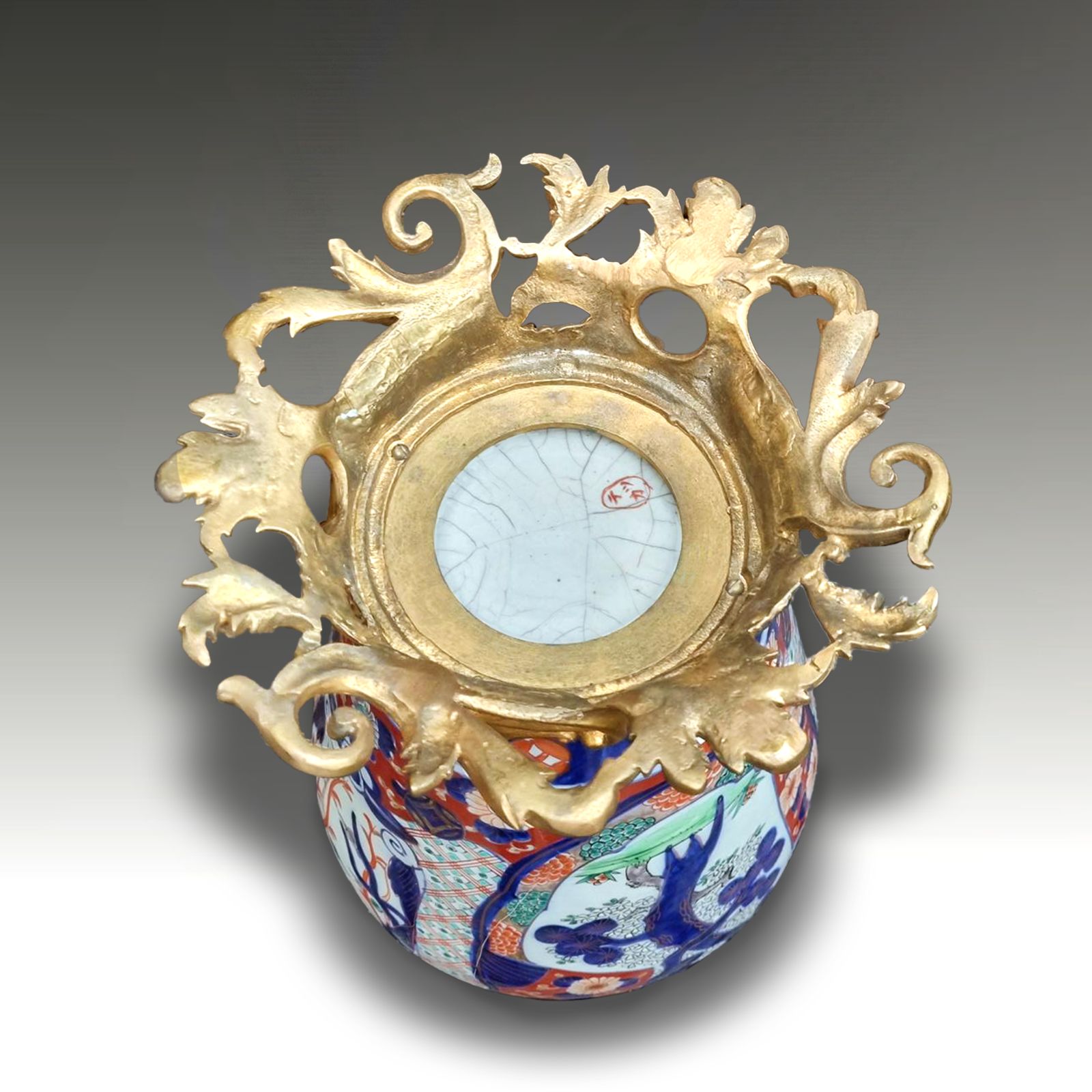 Japanese Ormolu Mounted Imari Lge Vase Late Edo/Early Meiji Stunning  40cm H photo vinterior