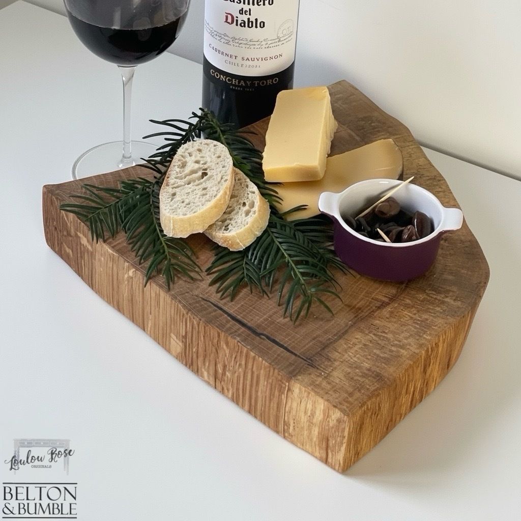 Oak Slice Cheese And Bread Board 40cm photo for sale