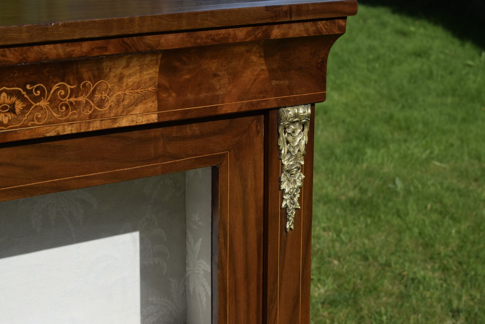 Victorian Walnut Inlaid Cabinet photo vintage