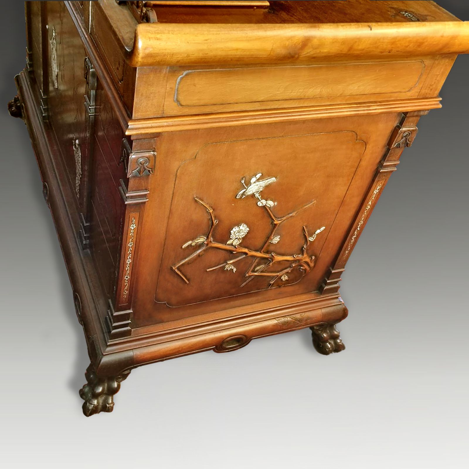 Magnificent French Gabriel Viadot  Circa 1878  Aesthetic Movement Kneehole Desk photo buy
