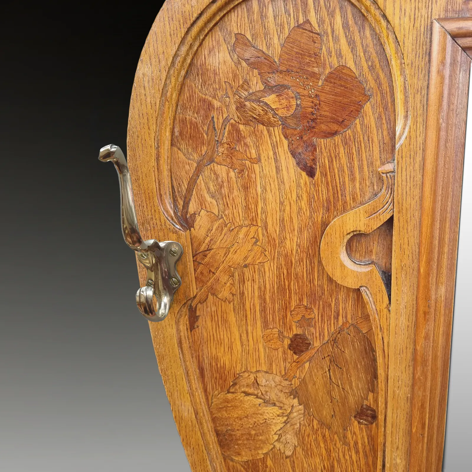 Important Art Nouveau Nancy Ecole Emile Galle Magnificent Hall Mirror Circa 1900 photo furniture