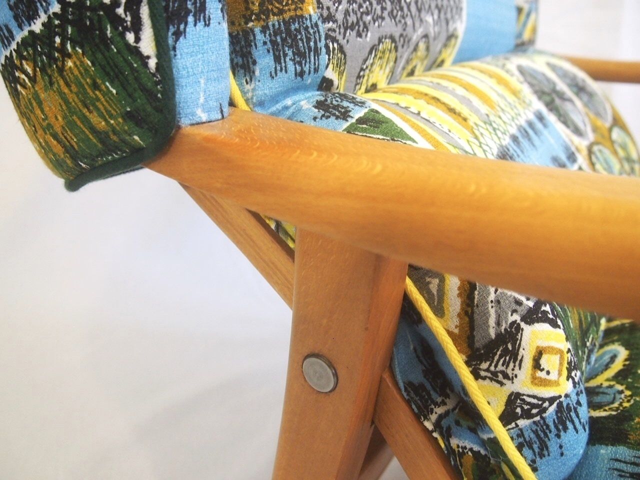 Furniture Scandi Style Lounge Chair, Restyled And Recovered In Vintage Fabric photo