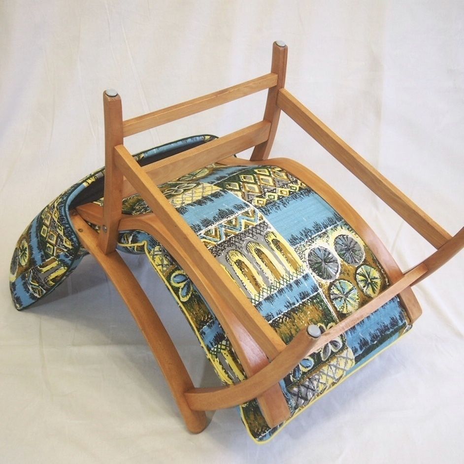 photo buy Scandi Style Lounge Chair, Restyled And Recovered In Vintage Fabric
