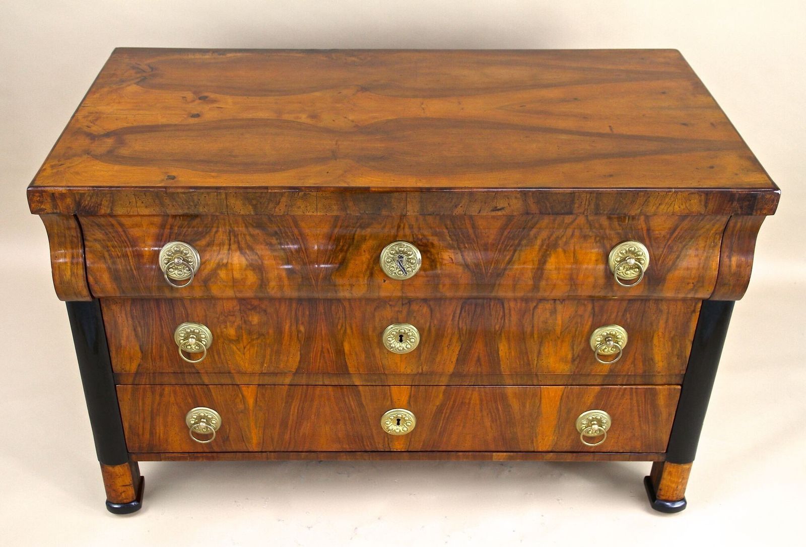 19th Century Biedermeier Chest Of Drawers/ Commmode, Hand Polished, At Ca. 1825 photo for sale