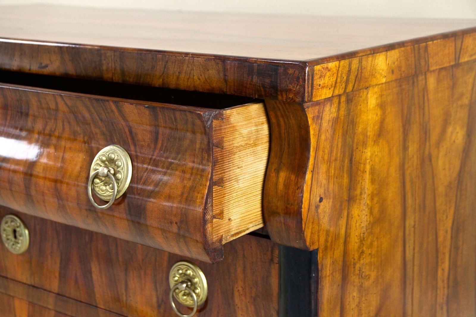 Furniture 19th Century Biedermeier Chest Of Drawers/ Commmode, Hand Polished, At Ca. 1825 photo