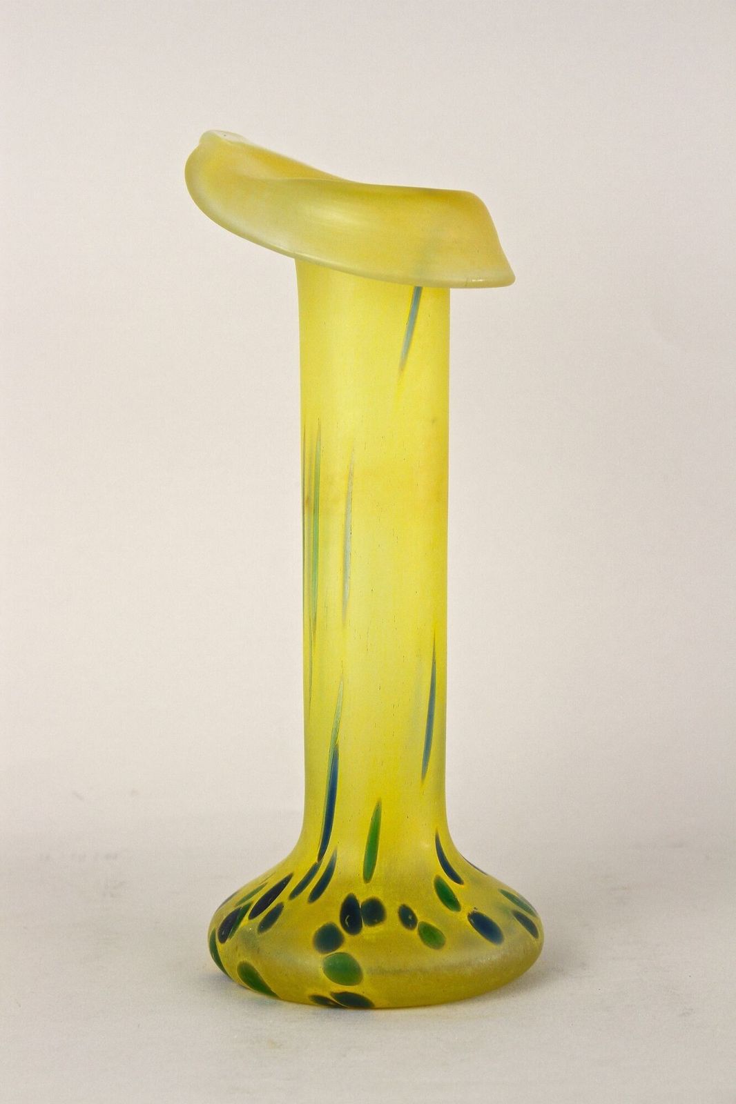 20th Century Yellow Art Nouveau Vase, Bohemian Glass, Cz Ca. 1910 photo furniture