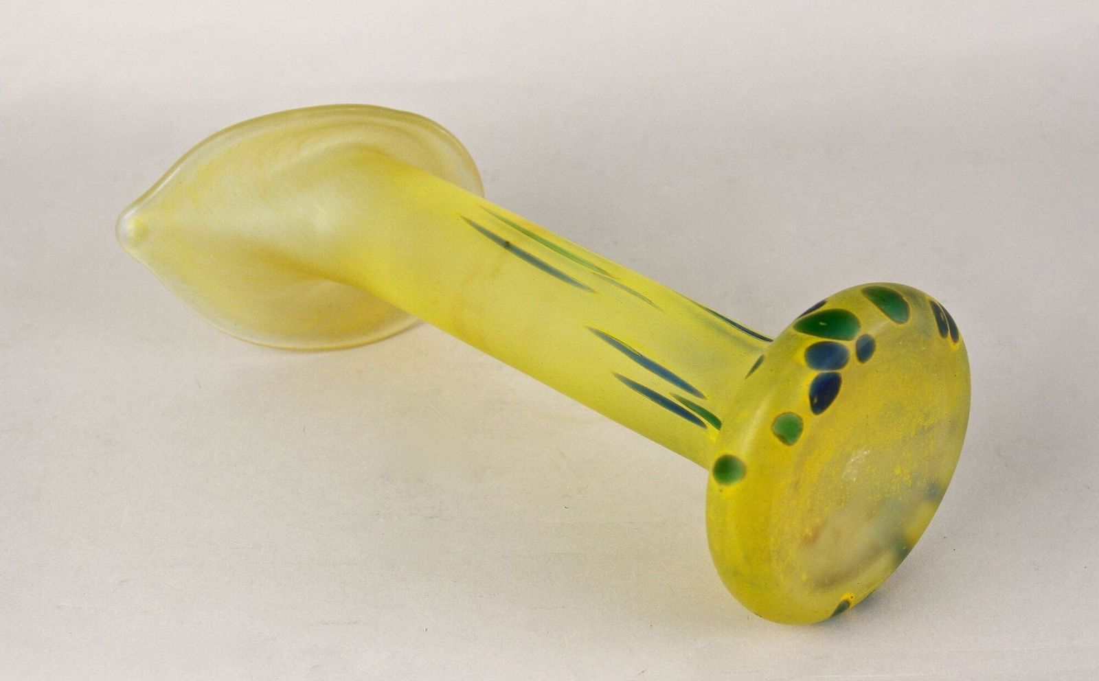 500.0 20th Century Yellow Art Nouveau Vase, Bohemian Glass, Cz Ca. 1910 photo