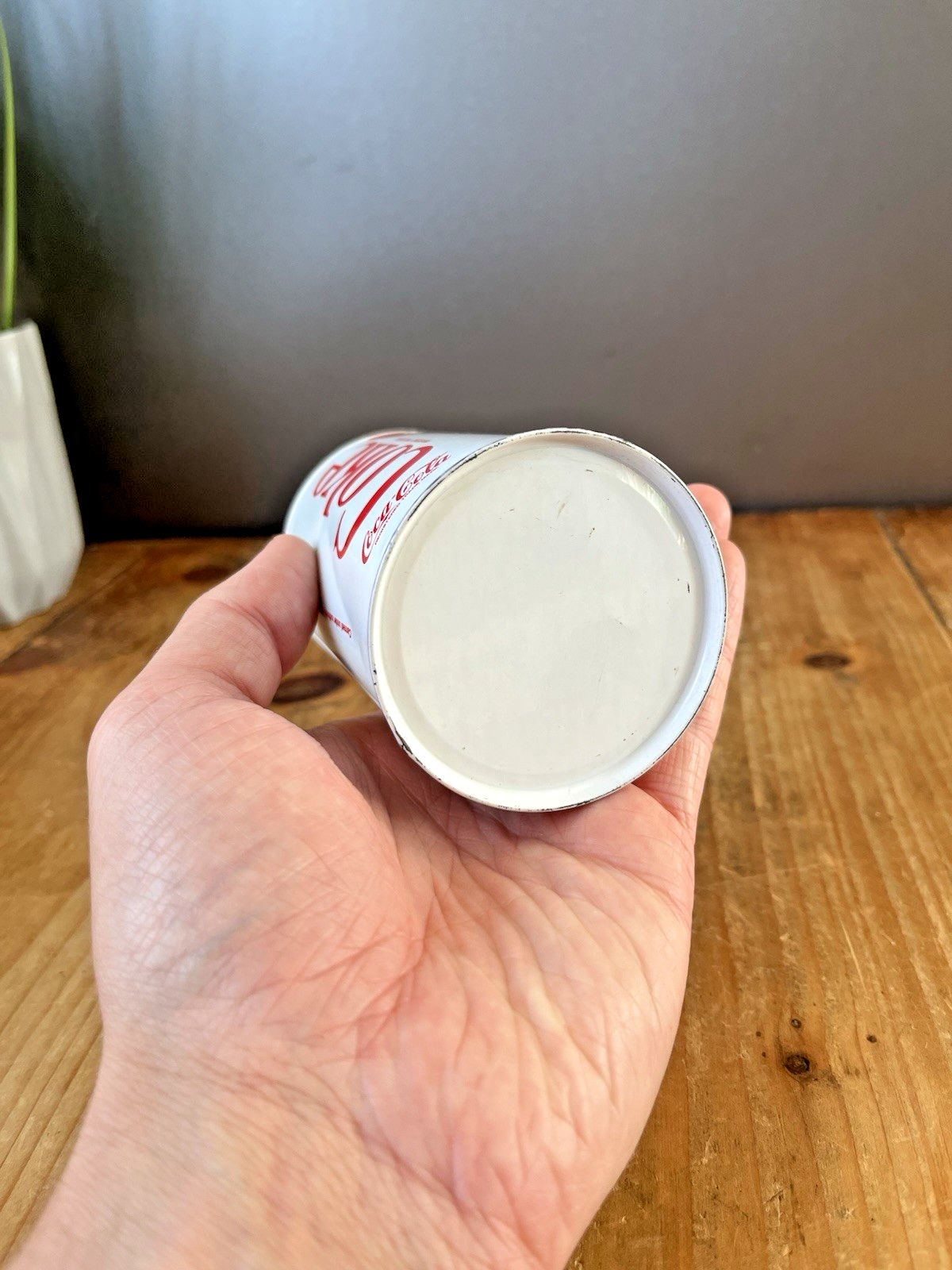 Rare Vintage 70's 80's White Coca Cola Coke Drinks Can Money Box Tin Coin Bank photo buy