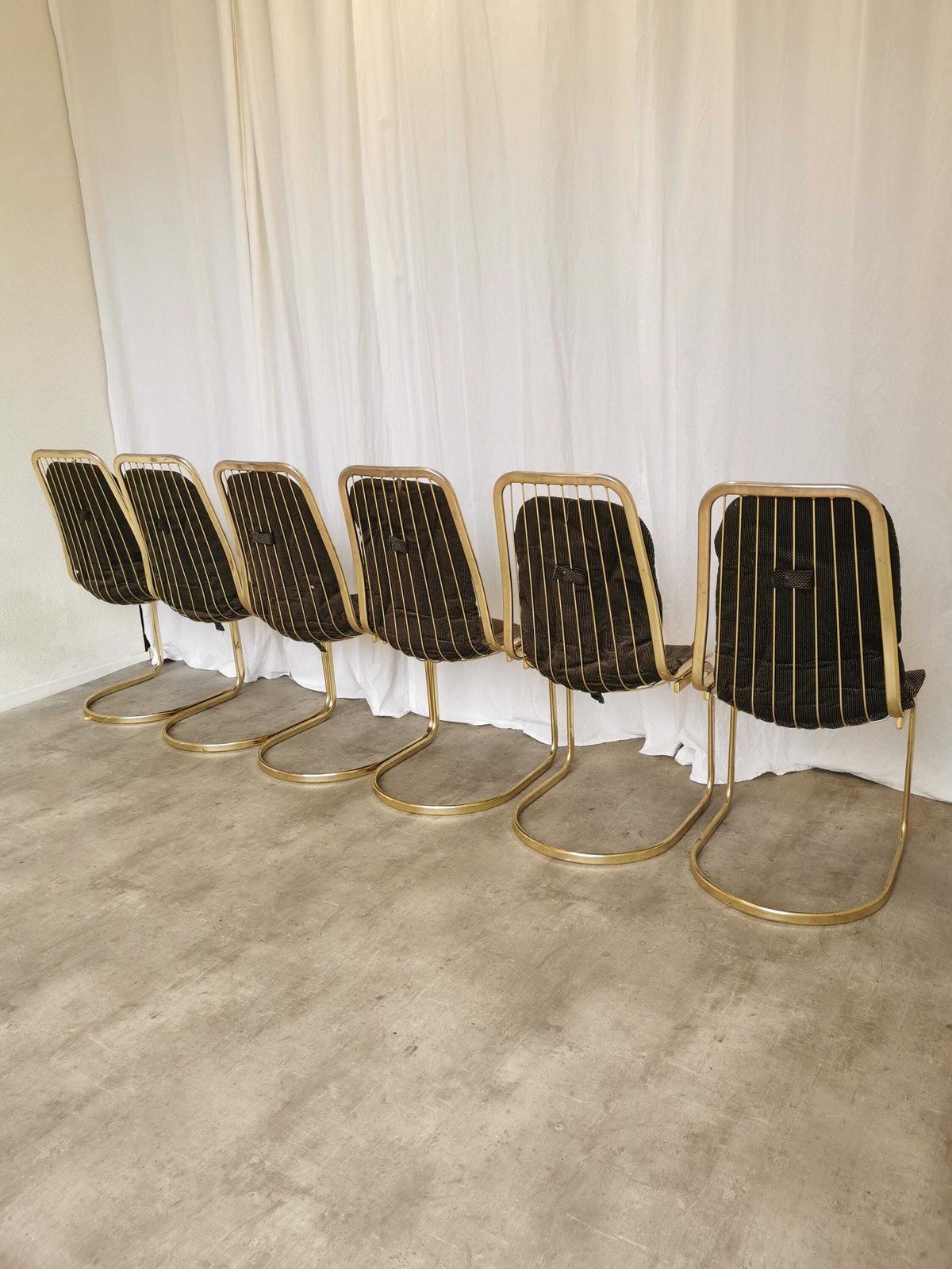 Vintage Gold Chrome Dining Chair: Italiay (Set Of 6) photo furniture
