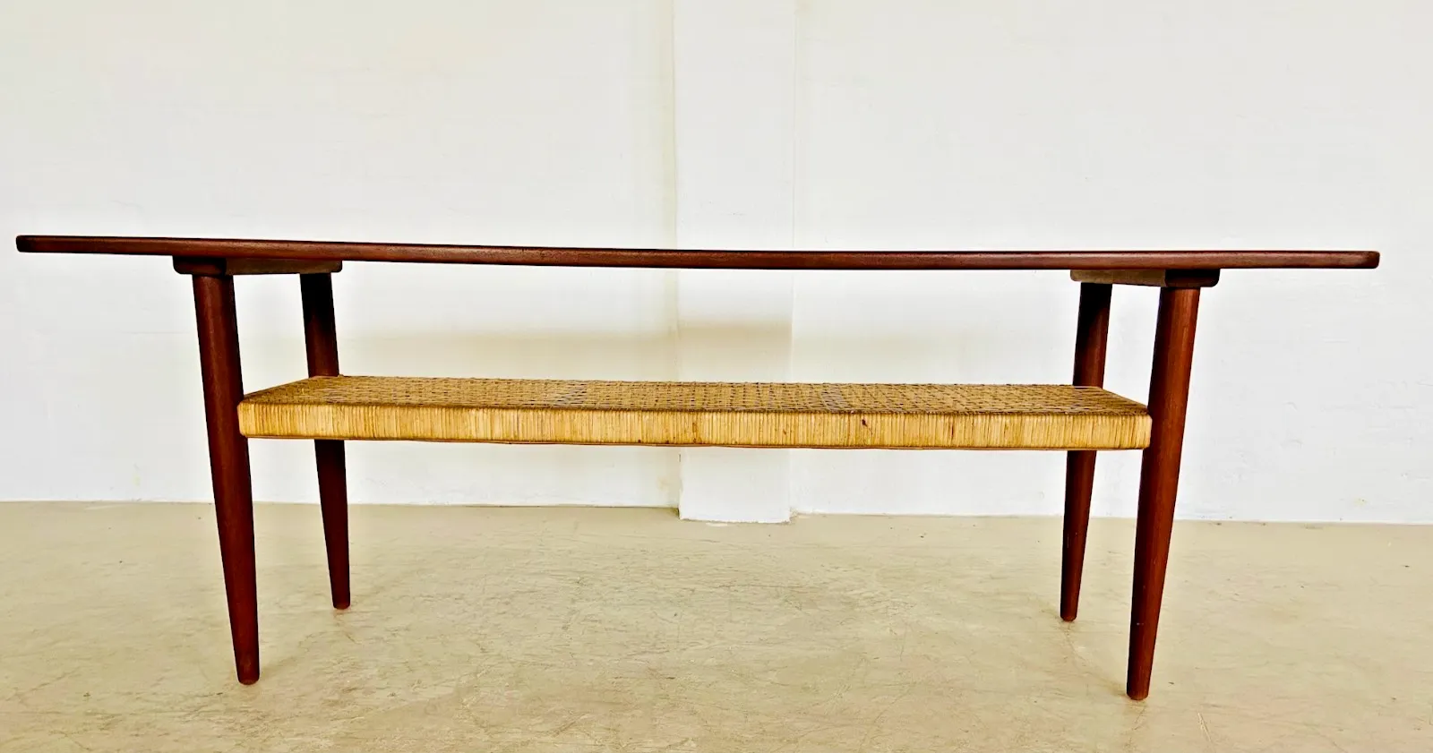 Vintage Danish Mid Century Teak And Rattan  Coffee Table 1960,S photo furniture