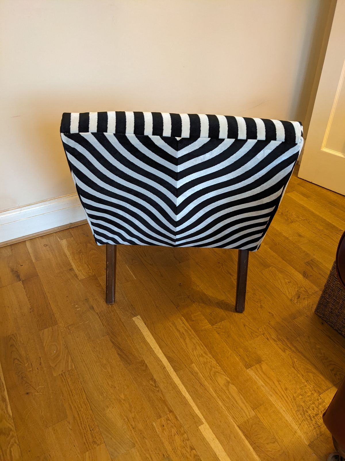 Mid Century Lounge Chair, Upholstered In Christian Lacroix Monochrome Fabric photo furniture
