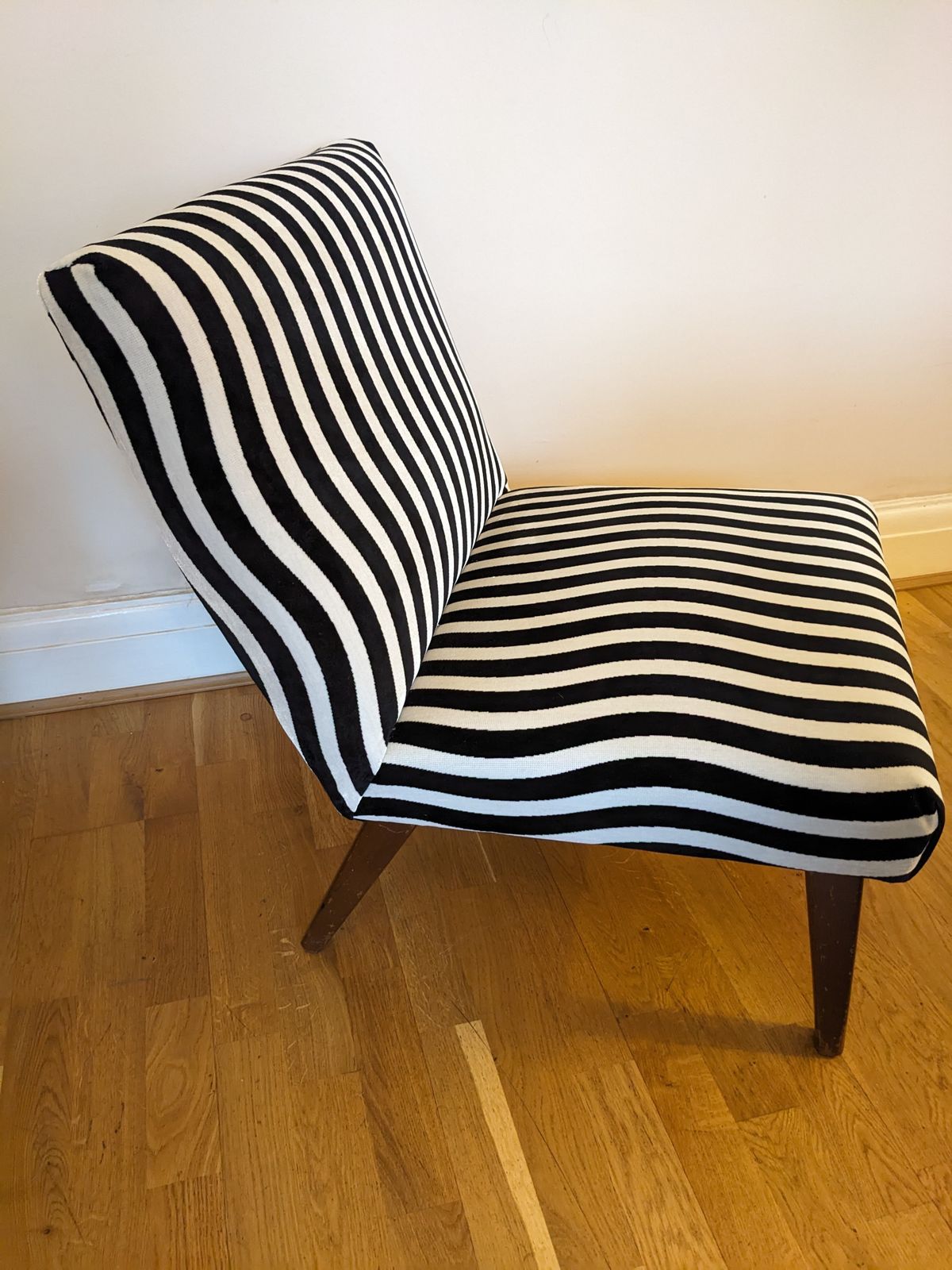 Mid Century Lounge Chair, Upholstered In Christian Lacroix Monochrome Fabric photo 265.0