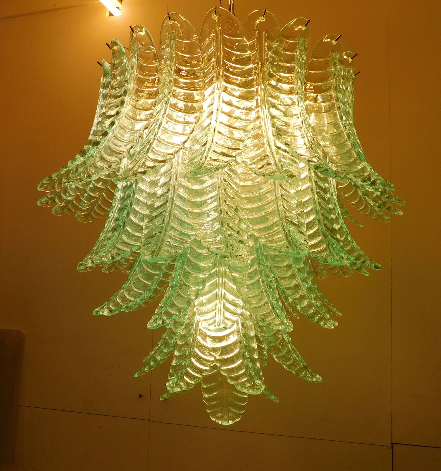 Aquamarine Murano Fern Chandelier photo furniture