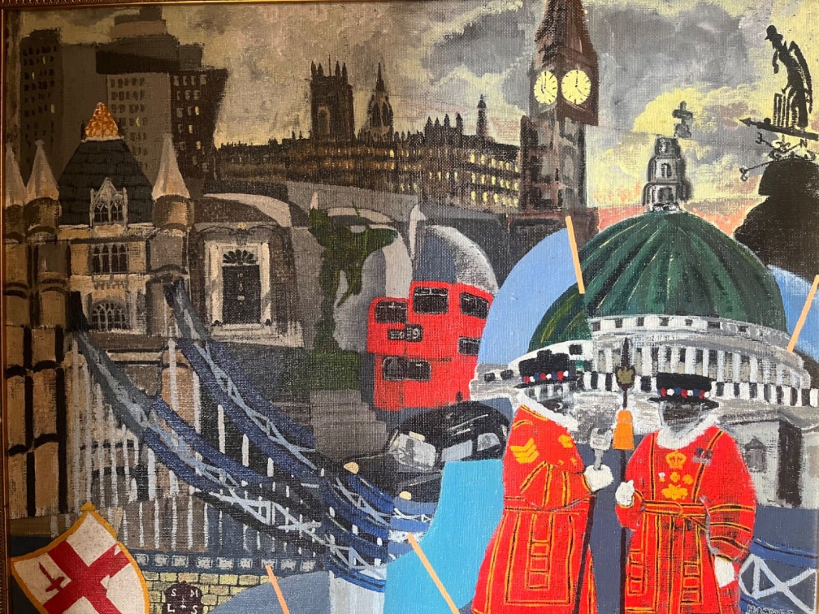 195.0 Large Oil Painting ‘The Spirit Of London’ Original & Vibrant Work photo