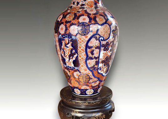 Early Fukagawa Early Meiji Period Large Vase Circa 1875 photo furniture