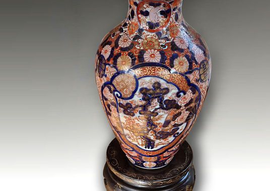 Early Fukagawa Early Meiji Period Large Vase Circa 1875 photo vinterior