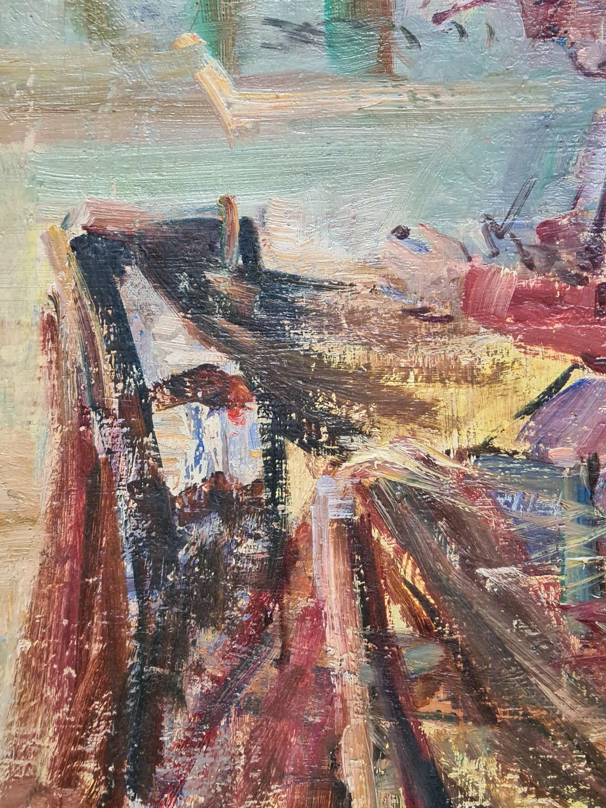 Nguyen Van Binh Cirlot Mending The Fish Nets, Post Impressionist Marine Scene, Les Remailleures photo vinterior