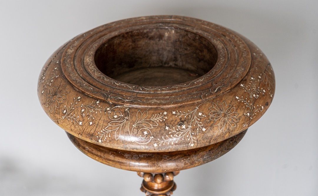 Anglo Indian Antique Wood Plant Stand Or Jardinière photo vinterior